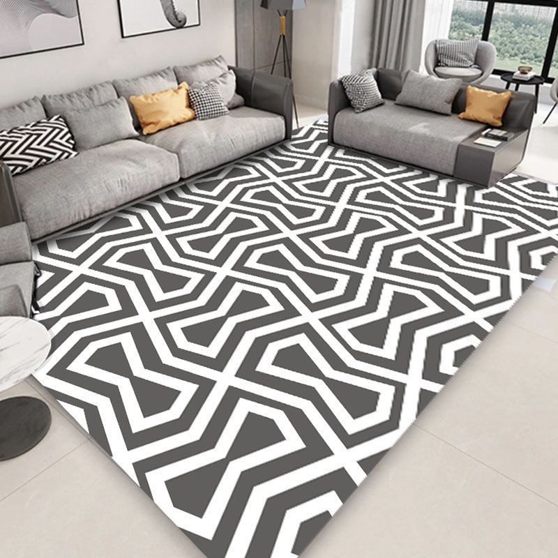 Brown Stone Pattern Carpet Polyester Simple Carpet Washable Carpet for Home Decor