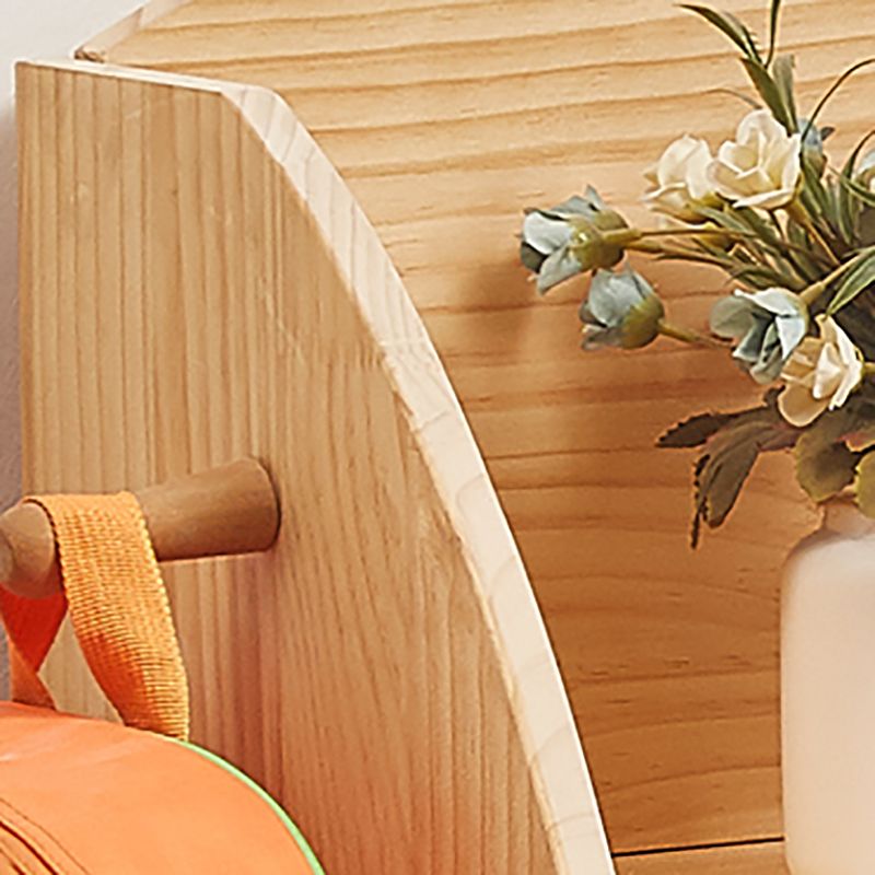 Natural Wooden Shelf Bookcase Pine Closed Back Book Shelf Modern