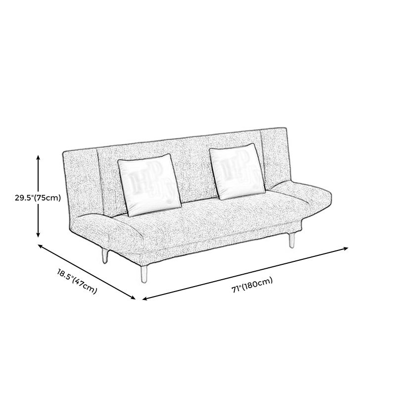 Linen Armless Sleeper with 2 Pillows Back for Apartment 29.53"