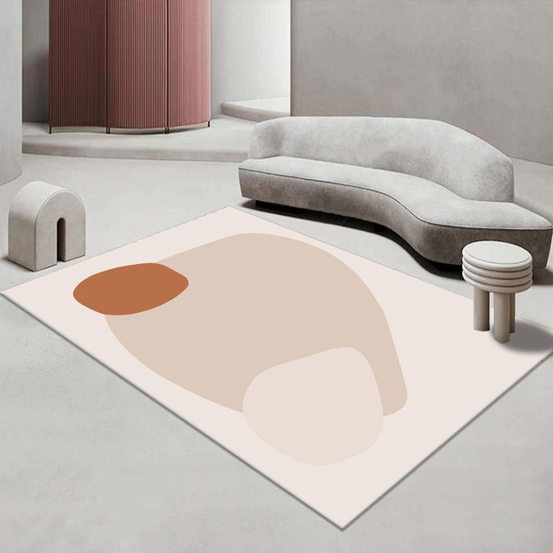 Pink Color Block Area Rug Polyester Modern Indoor Rug Washable Rug for Living Room