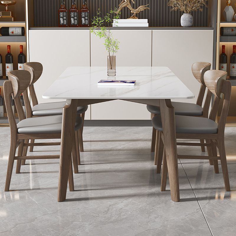 Ash Solid Wood Legs Dining Table Mid-Century Rectangle Dining Table