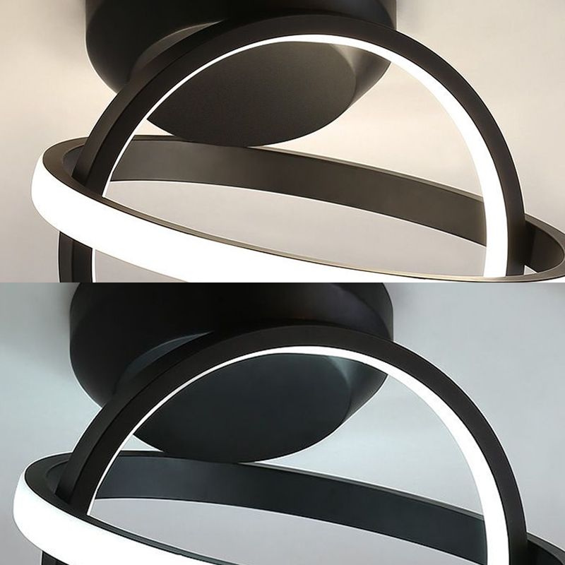 Lampada da soffitto da incasso in stile moderno con paralume rotondo a 2 luci