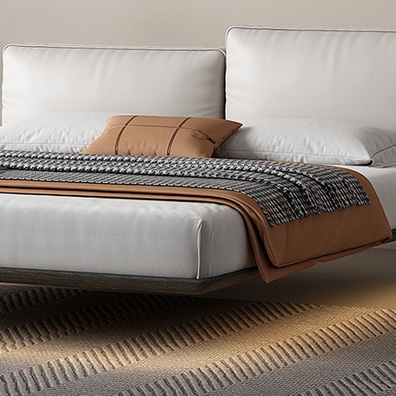 Modern Style Upholstered Headboard/white Grey Leather Suspension Bed