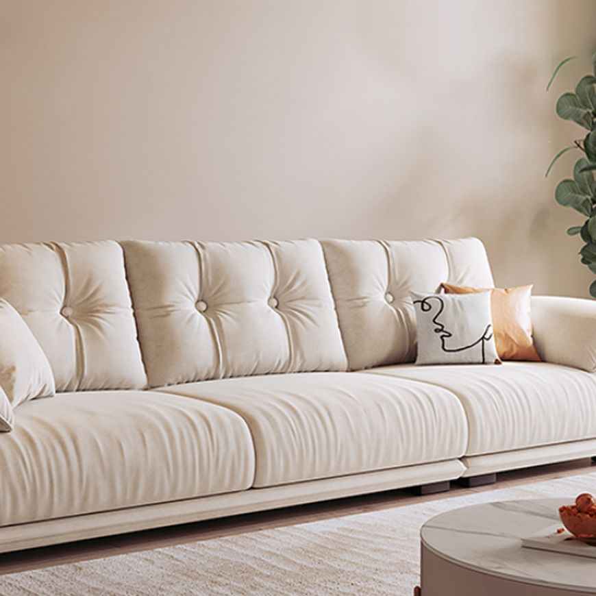 Scandinavian Sofa White Pillows Faux Leather Living Room Pillow Top Arm