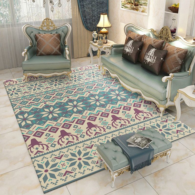 Multicolor Boho-Chic Area Tapis Polyester Tribal Modèle Tapis lavable Tapis lavable pour le salon