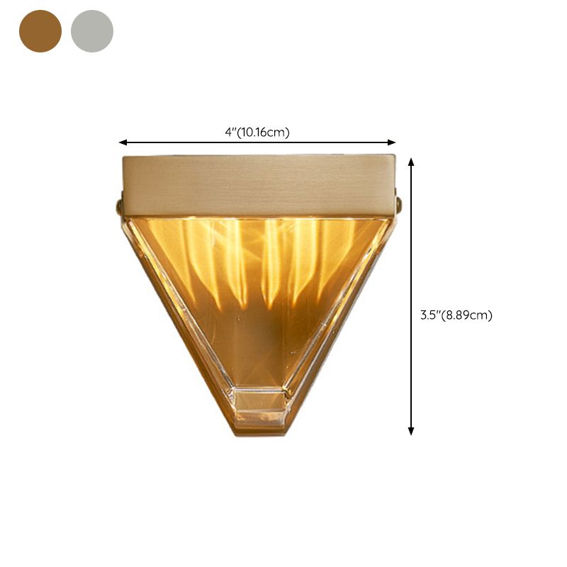 1-Light Geometric Sconce Light Fixture Modern Crystal Wall Lights