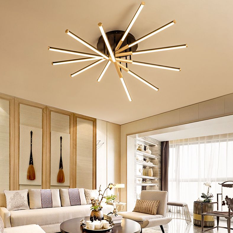 Bâtons noirs en or rince