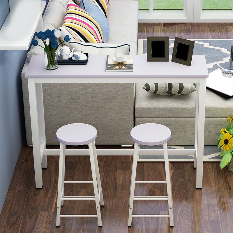 Contemporary Style 1/2/3 Pieces Rectangular Wood Bar Table Set for Indoor