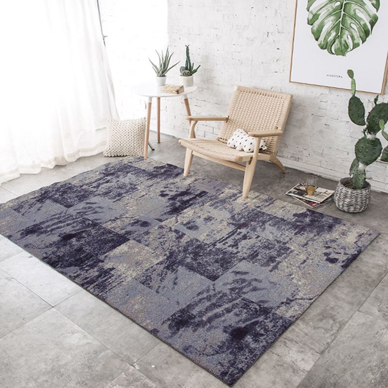 Trendy Multi-Color Nordic Rug Polypropylene Abstract Drawing Carpet Non-Slip Stain Resistant Machine Washable Rug for Living Room