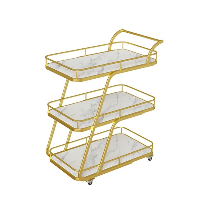 35.43" High Rolling Contemporary Prep Table Metal Prep Table with Open Storage