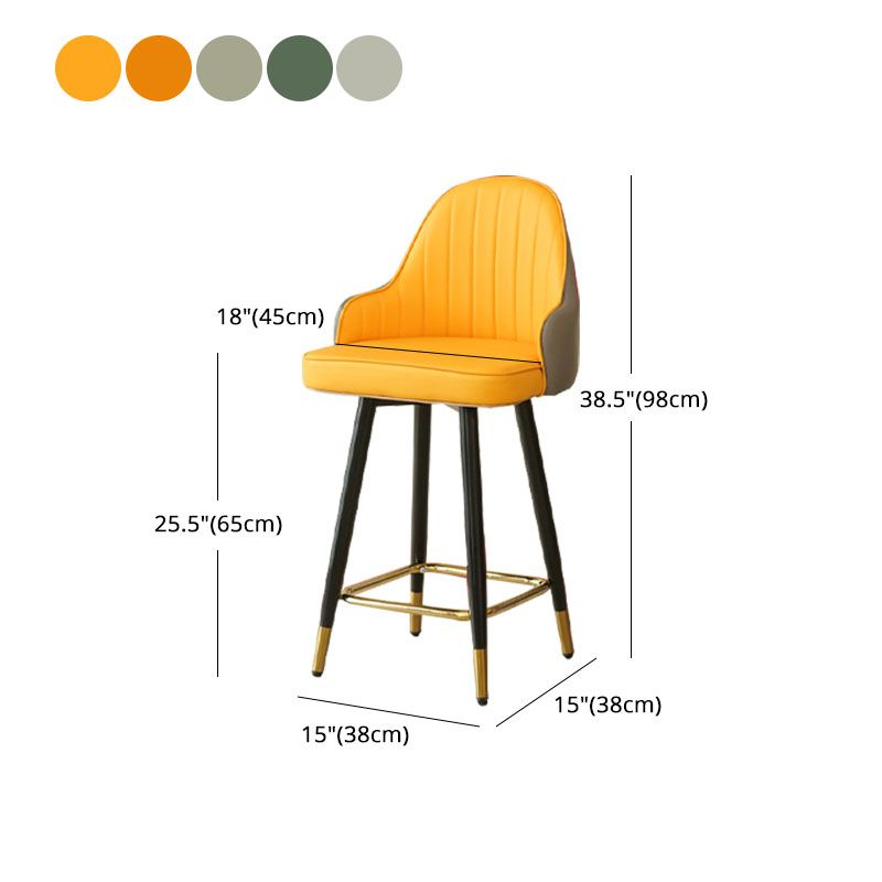 Barhocker im nordischen Stil mit PU-Ledersitzen, Thekenhocker, 2er-Set