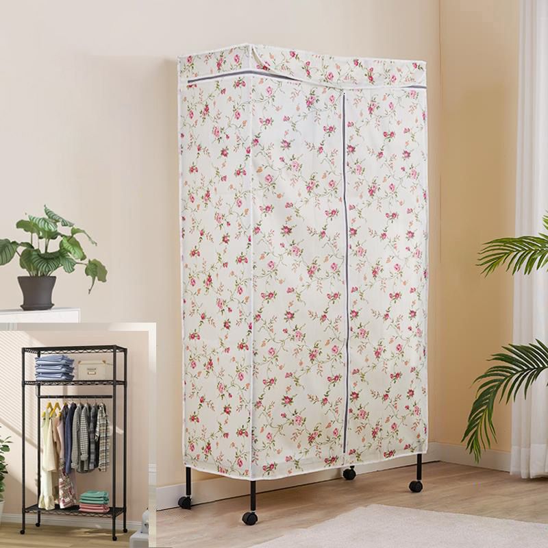 Contemporary Style Wardrobe Metal 1-Door Wardrobe Closet for Bedroom