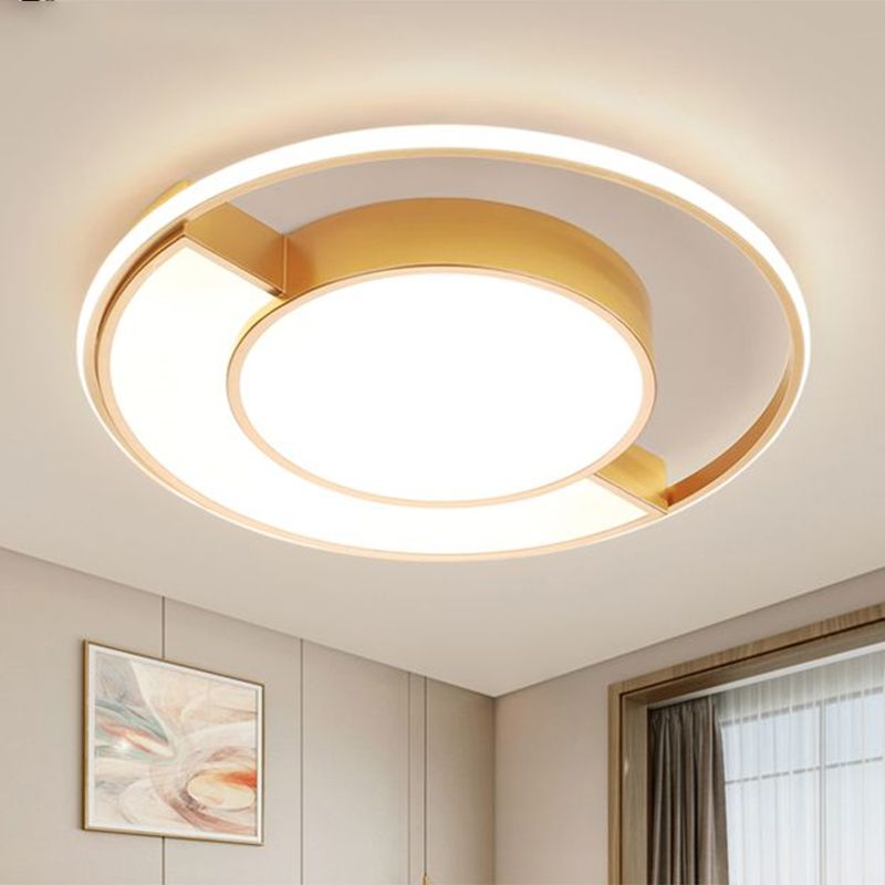 Acrylic Semicircle and Round Ceiling Flush Mount Nordic LED Gold Flushmount Lighting