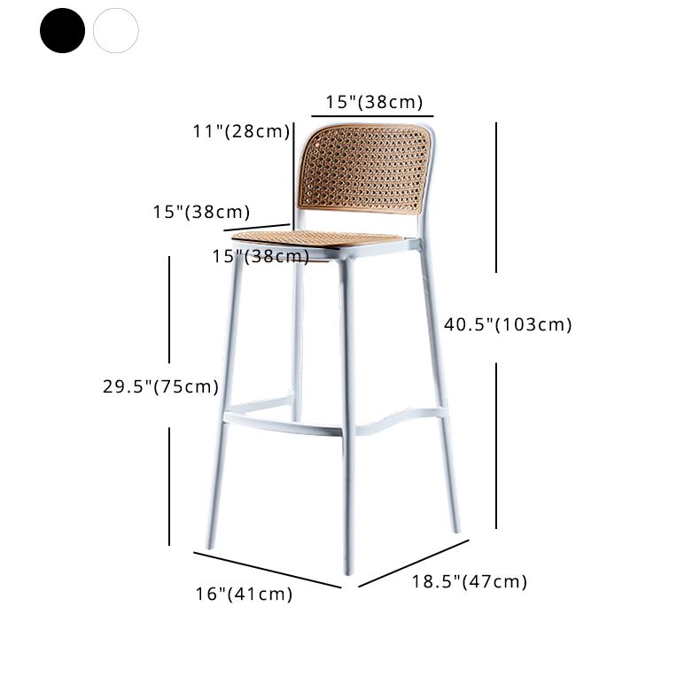 Contemporary Modern Plastic Indoor Armless Stool Low Back Bar Stool