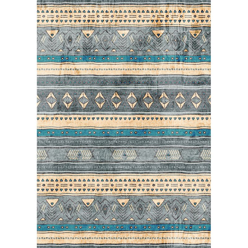 Alfombra de impresión geométrica bohemia sintética alfombra de alfombra resistente a la alfombra resistente a la máquina resistente a la máquina de respaldo antideslizante para la habitación de invitados