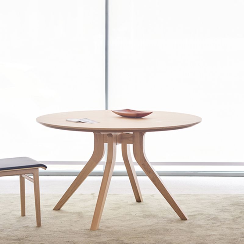 Natural Round Table Wooden Dining Room Kitchen Home Furniture with 4 Legs