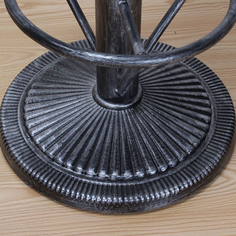 Mesa de barra de hierro negro industrial Top 41.3 "H Mesa Bistro con almacenamiento