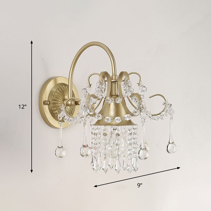 Éclairage mural en or cristal Géométrique 1 tête Éclairage mural contemporain