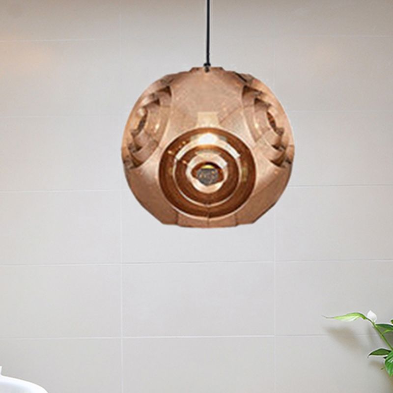 Globe Pendant Lighting Nordic Metal 1 Light Chrome/Gold/Rose Gold Hanging Ceiling Light, 11"/12.5"/15"W
