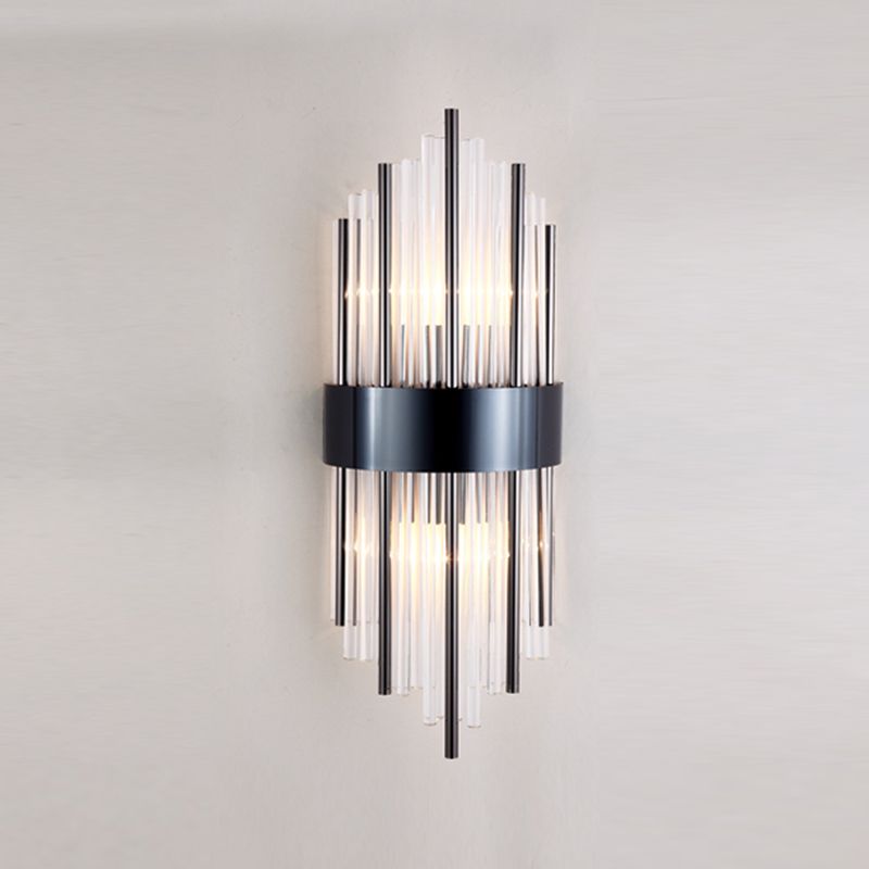 Moderne Metallwandlicht Geometrische 2 Lichter Wandleuchten mit Kristall für Schlafzimmer