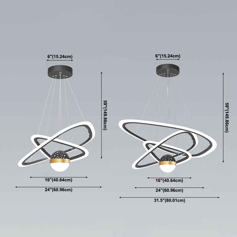 Triangle Shape Chandelier Lights Modern Metal Chandelier Éclairage d'éclairage