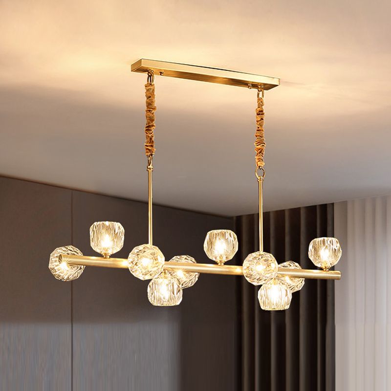 Modern Style Dining Pendant Light Crystal Shade Chandelier Lamp Fixture for Kitchen