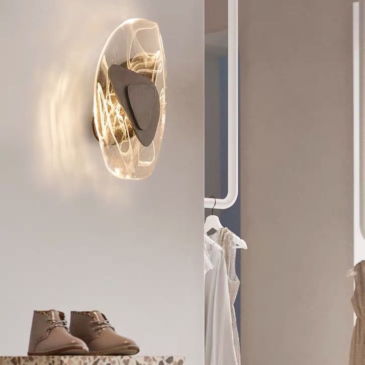 Modern Nordic Sconce Light Fixture 1 Light Glass Wall Mount Lighting Light Luxury Sconce for Bedroom