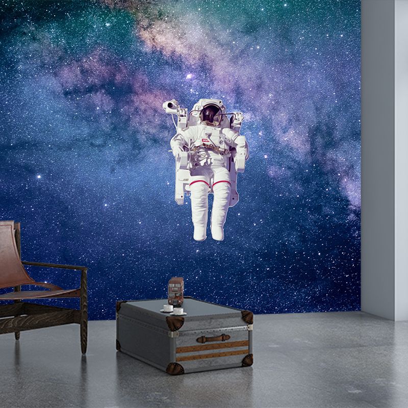 Papier peint mural d'astronaute, décoration murale de couleur foncée, anti-taches, pour salle d'étude