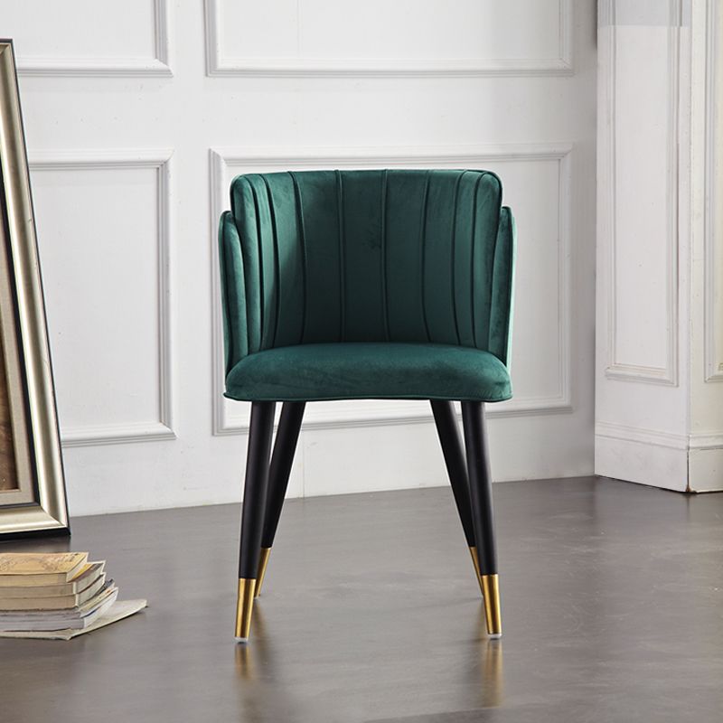 Chaises d'appoint rembourrées de style scandinave Chaises sans accoudoirs à dossier en baril pour un usage domestique (Ensemble de 2)