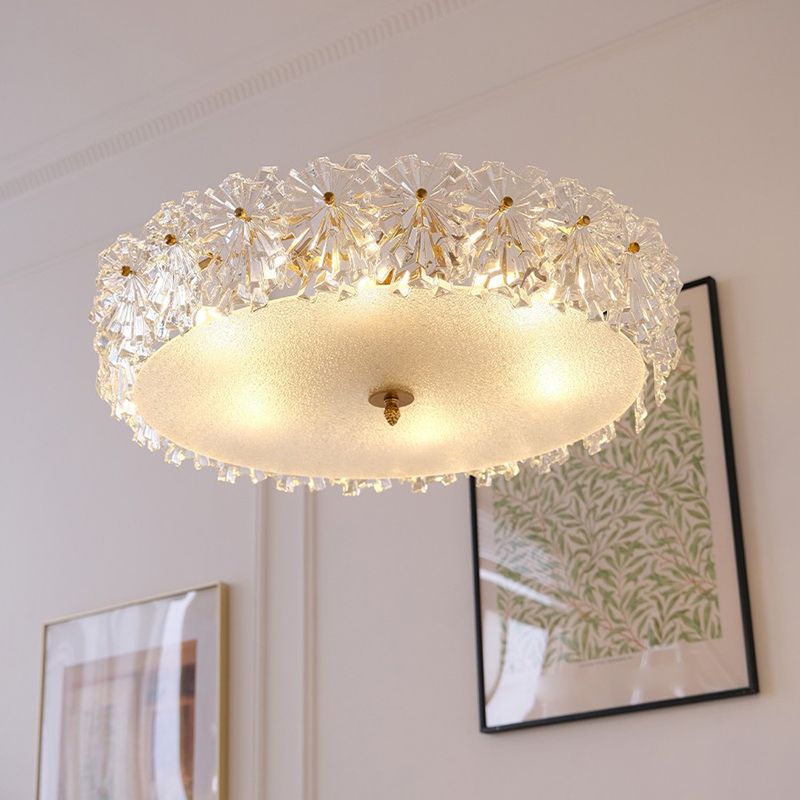 Modern Simple Glass Ceiling Light Round Shape Ceiling Lamp for Bedroom