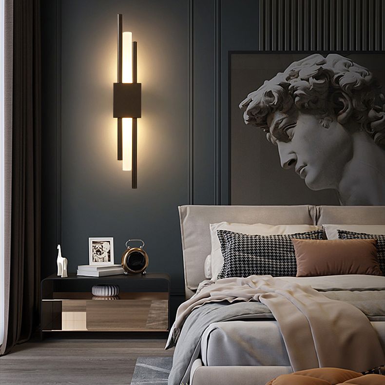 Zeitgenössische Metallwandbeleuchtung 1 Licht lineares Leuchten für Schlafzimmer