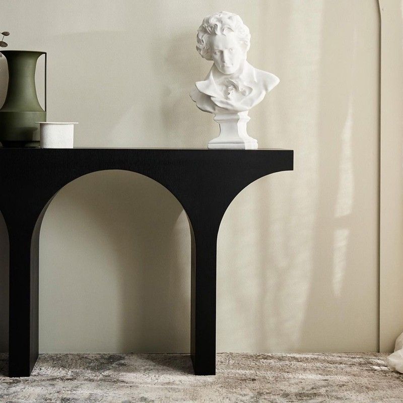 Wood Console Table 33.4 inch High, Hall Sled Console Accent Table