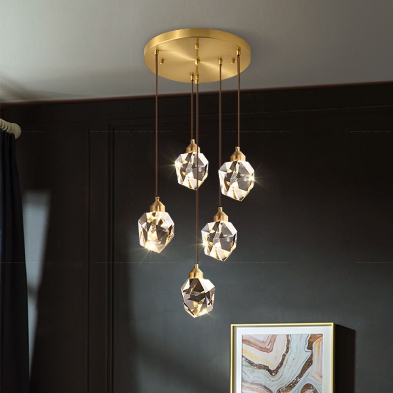 Ultra-moderne Einfachheit Diamant Multi-Licht Anhänger Kristall Suspension Anhänger Licht für das Restaurant