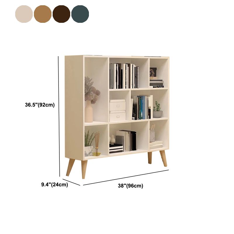 Contemporary Closed Back Book Shelf Engineered Wood Home Shelf Bookcase with Shelves