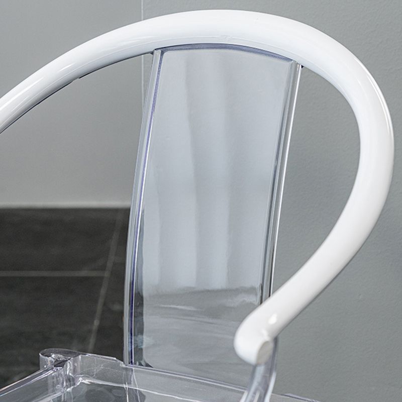 Glam Acrylic Frame Dining Armchair Slat Back Stacking Arm Chair