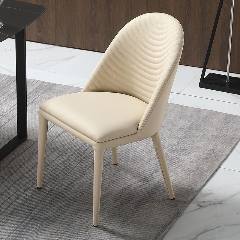Upholstered Dining Side Chair Faux Leather Dining Accent Chair