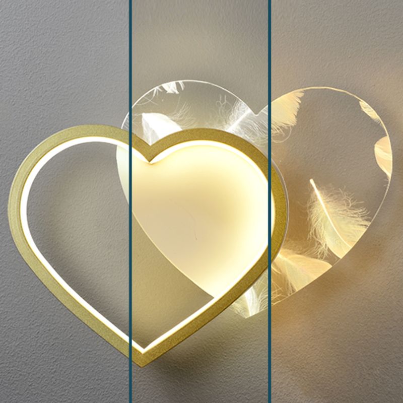 Iluminación de pared de plumas geométrica de pared de pared LED nórdica con sombra acrílica