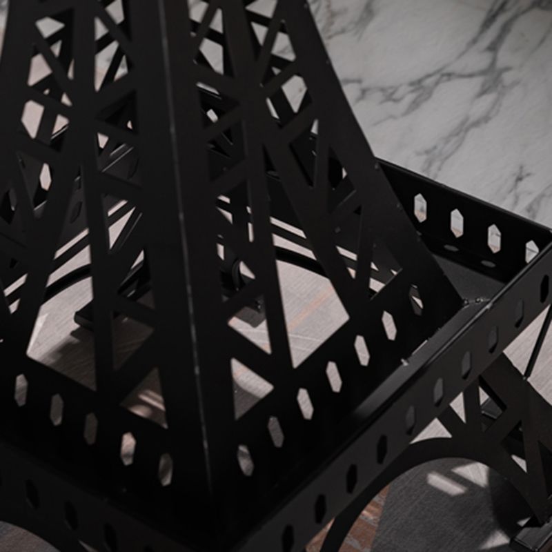 Industrial Black Iron Counter Stools Backless Indoor Bar Stool with Round Seat