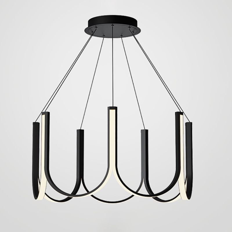 Nordic Aluminum Chandelier Geometric Multi Light Hanging Light for Restaurant