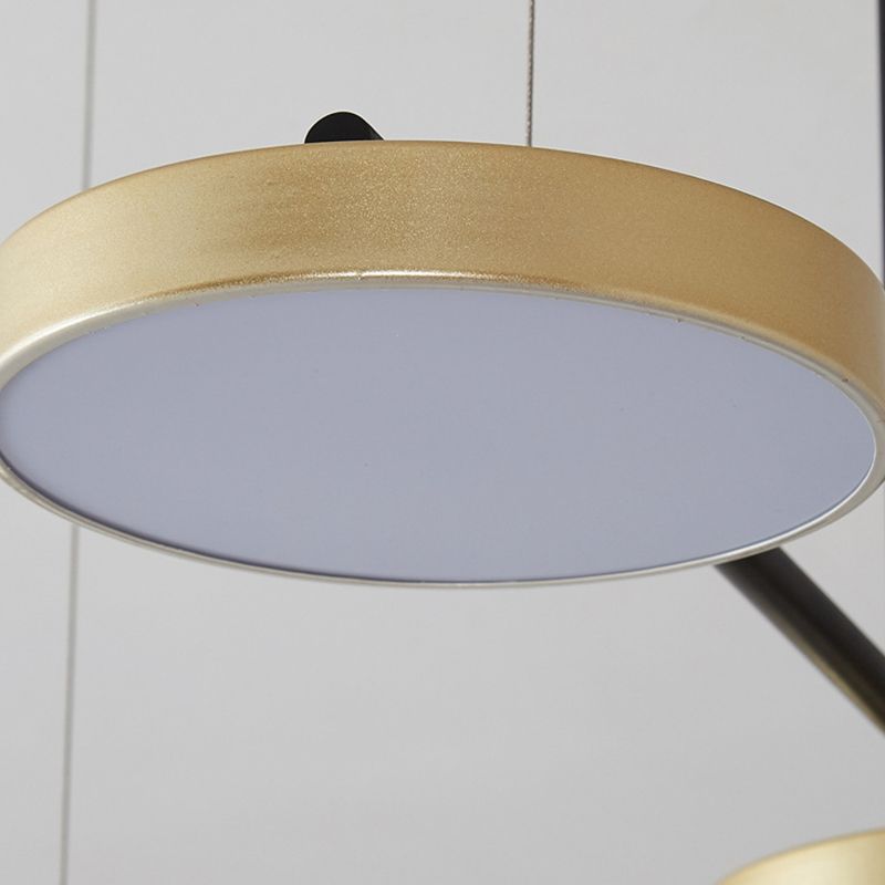 Lampade a sospensione rotonda moderna lampada lampadario a più luci con ombra acrilica bianca