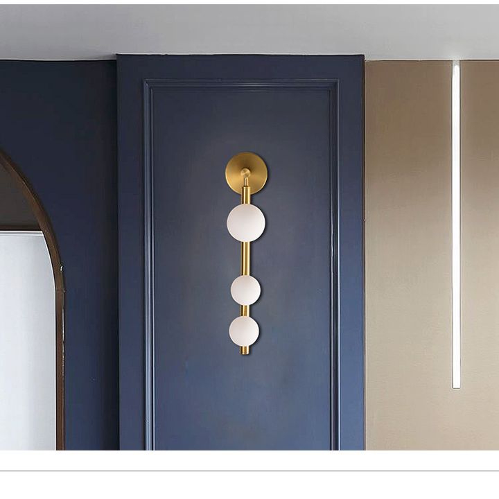 Luz de tocador esférico luz de pared moderna vidrio de estilo de lujo 3 luz de tocador de luz