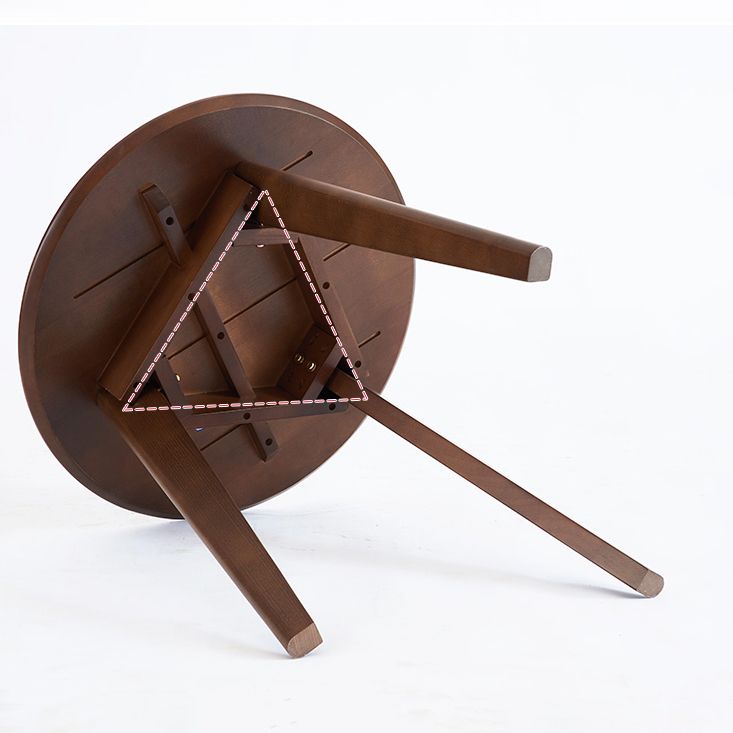 Modern Waterproof Wood Courtyard Table Round Shape Outdoor Table