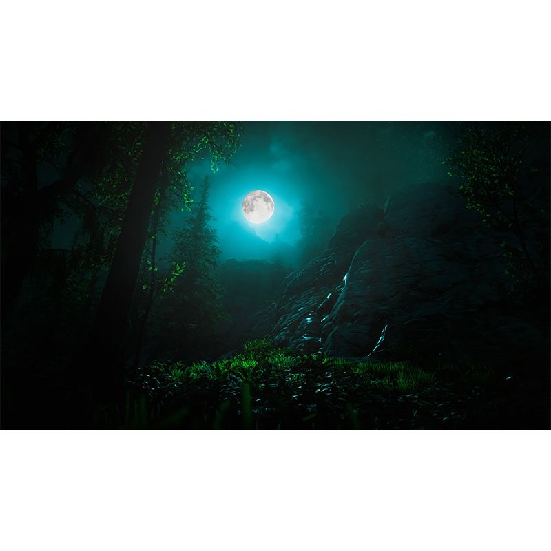 Forest Night Pattern Wall Mural Moisture Resistant for Living Room Decor