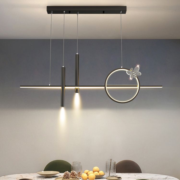 Linear Chandeliers Island Lamps Contemporary Kitchen Islands Lighting with Metal Shade