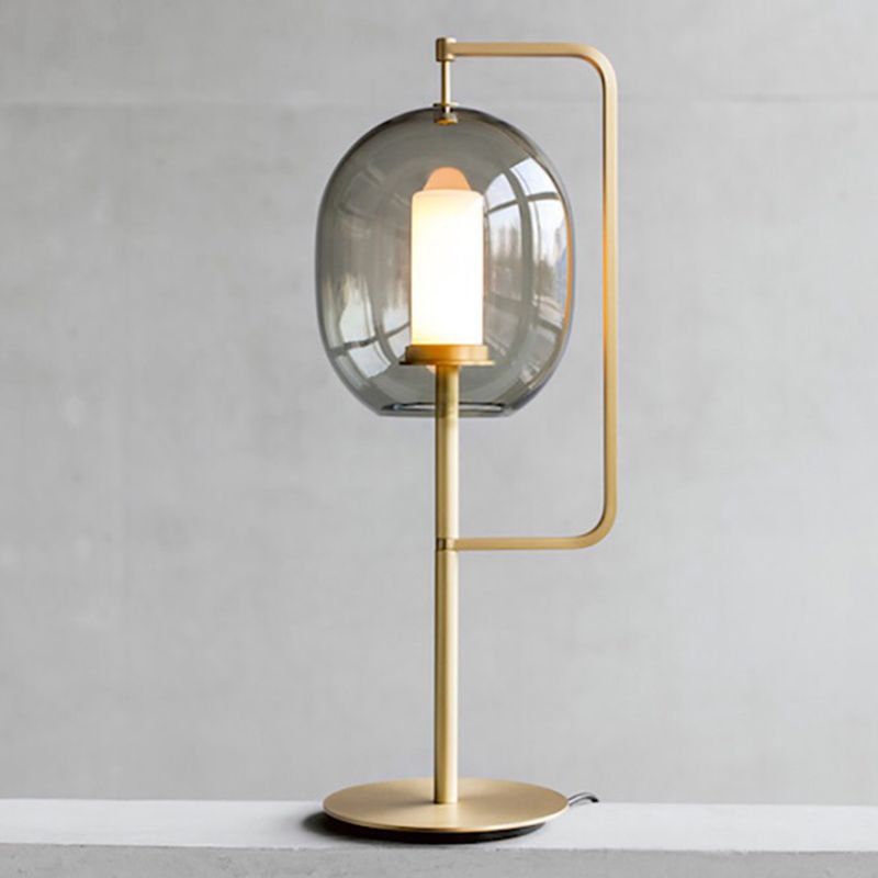 Lampada da tavolo a cupola in stile contemporaneo 1 luce da tavolo leggera