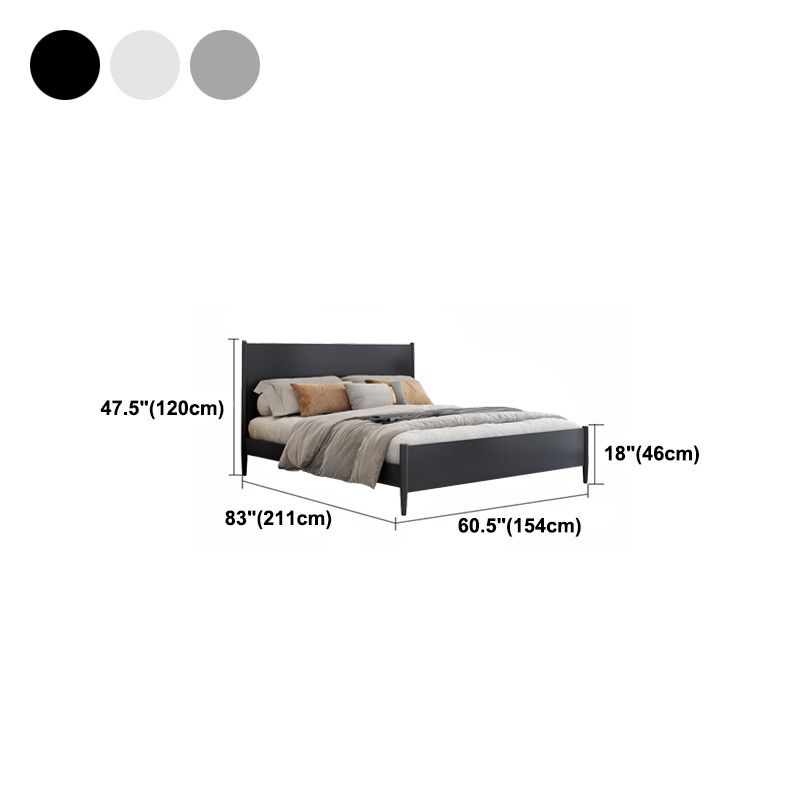 Scandinavian Wooden Panel Standard Bed with Rectangular Headboard