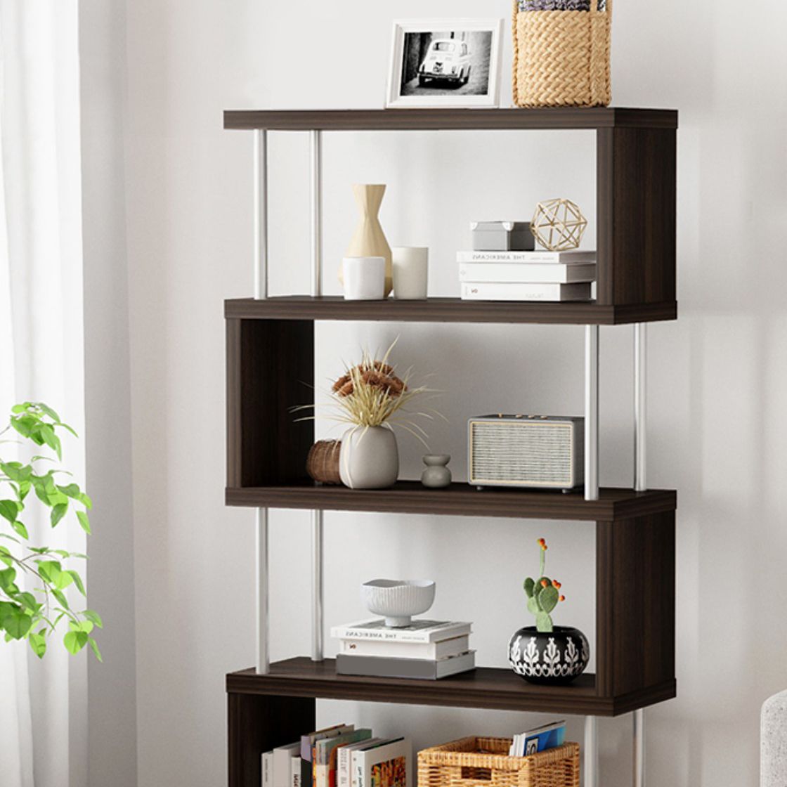 Open Back Modern Style Bookshelf Wood Bookshelf for Home Office