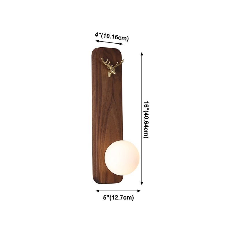 Contemporary 1 Head Wall Sconce White Glass Wall Mounted Light for Reading Room
