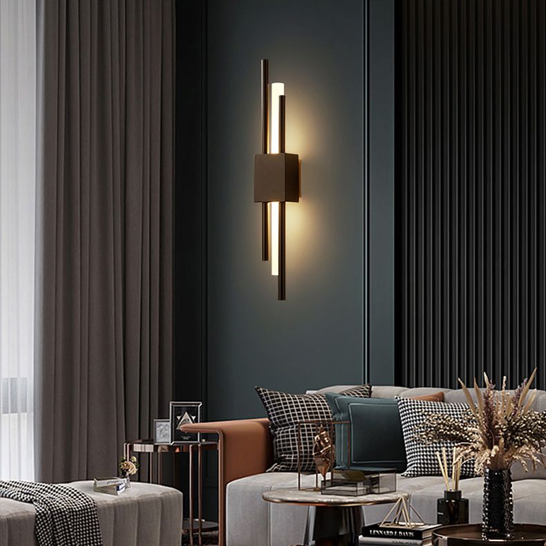 Zeitgenössische Metallwandbeleuchtung 1 Licht lineares Leuchten für Schlafzimmer