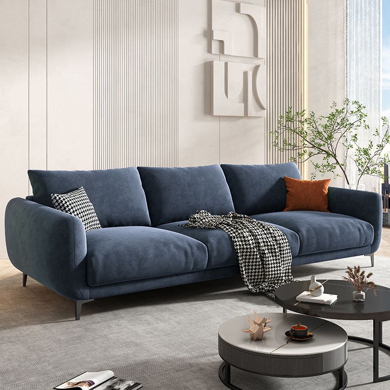 Contemporary Pillow Back Sofa with Square Arms for Living Room